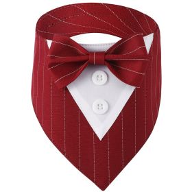 Pet Tie Banquet Suit Triangular Binder (Option: Striped Red-L)